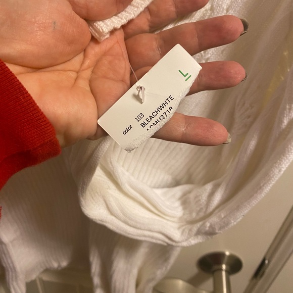 NWT Liz Claiborne AXCESS L Sweater Pullover Knit White V-neck Large Lg - Picture 5 of 7